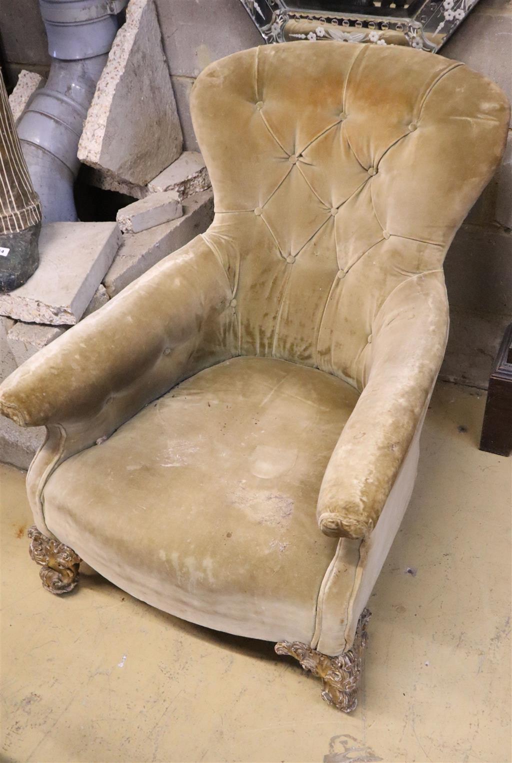 A Victorian button back nursing chair